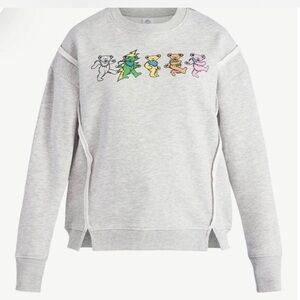Grateful Dead Gray Graphic Women Sweater Dancing Bears